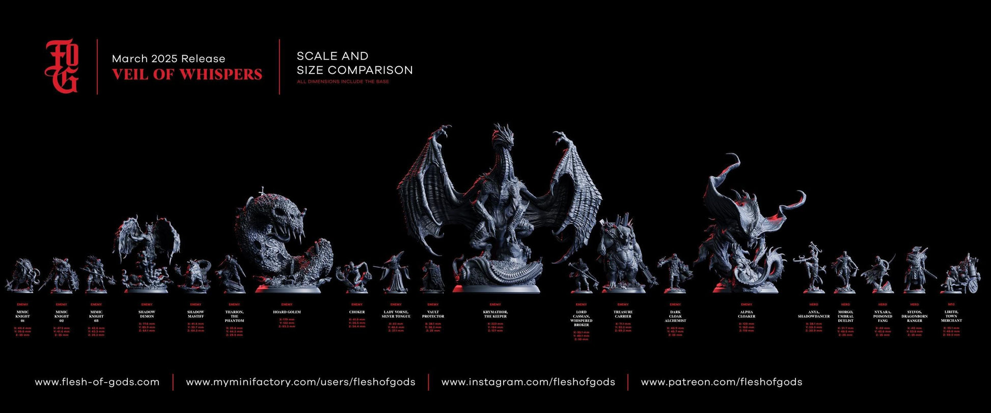 Shadow Mastiff | Dire Beast Monster Miniature | 32mm Scale - Plague Miniatures