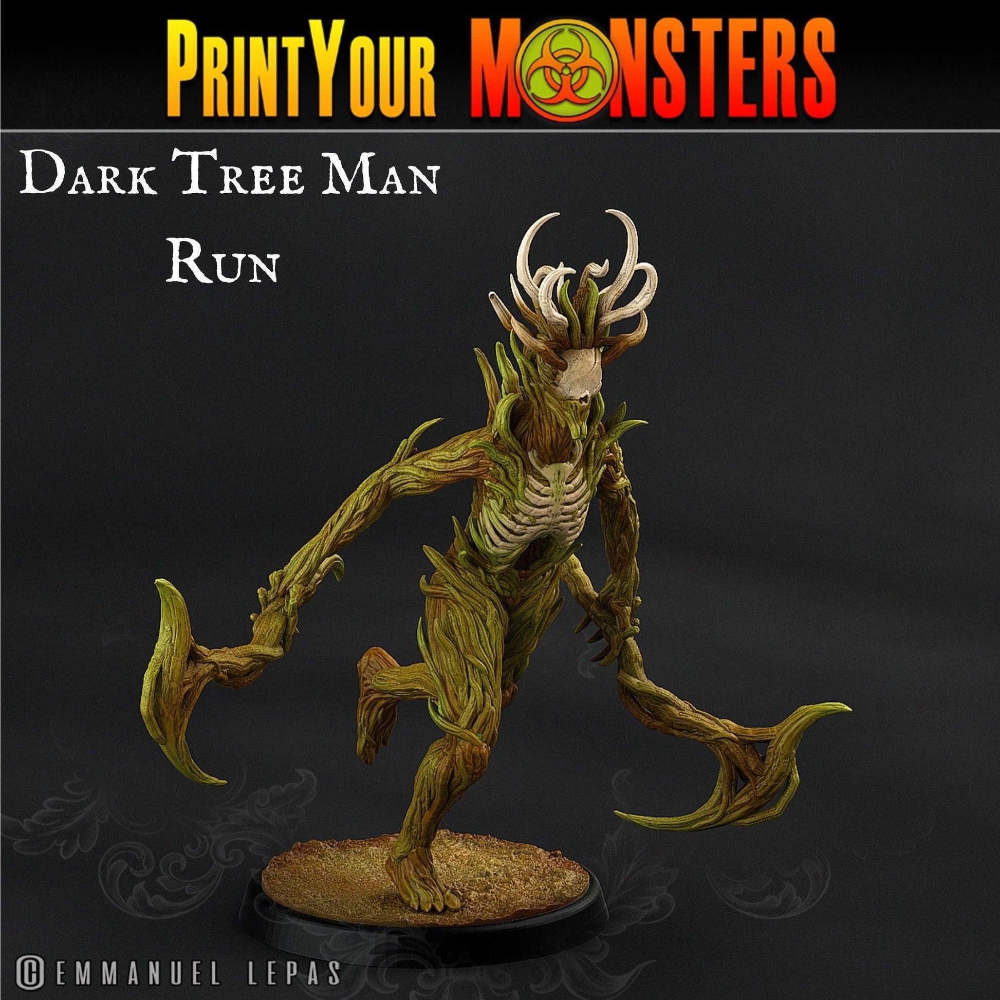 Shadowwood Bannerman Miniature | Dark Tree Man Standard-Bearer Figurine - Plague Miniatures