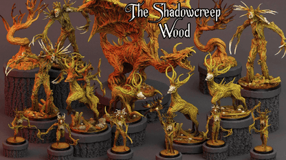 Shadowwood Bannerman Miniature | Dark Tree Man Standard-Bearer Figurine - Plague Miniatures