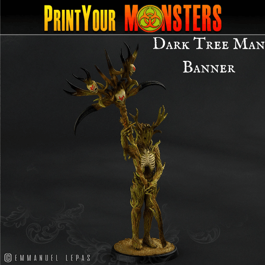 Shadowwood Sentinel Miniature | Dark Tree Man Champion Mounted on Stag Figurine - Plague Miniatures