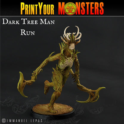 Shadowwood Sprinter Miniature | Running Dark Tree Man Figurine - Plague Miniatures
