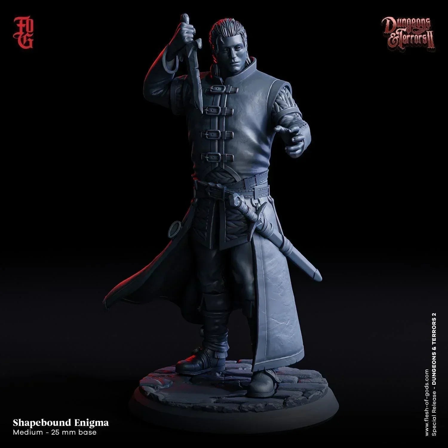 Shapebound Enigma Miniature | Masked Shadow Stalker | 32mm Scale - Plague Miniatures