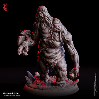 Shattered Ettin Miniature | Large Giant Monstrosity Figurine | 50mm Base - Plague Miniatures