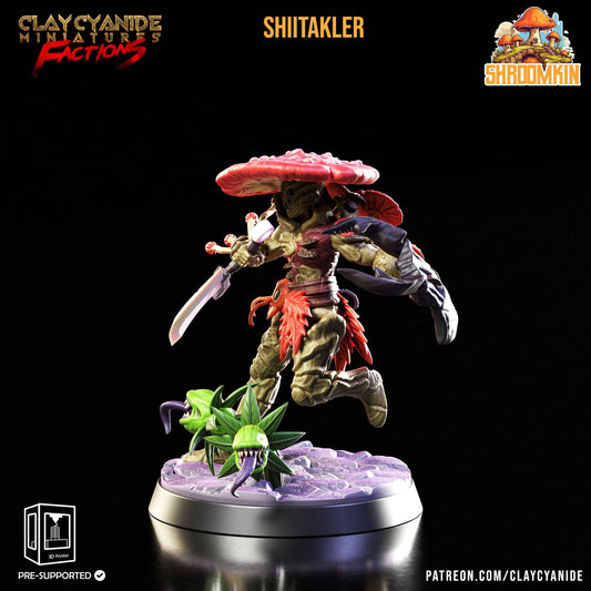 Shiitalker Shroomfolk Miniature | Myconid Fungus Folk Adventurer | 32mm Scale - Plague Miniatures
