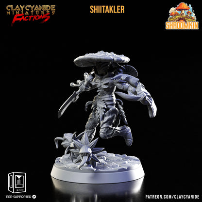 Shiitalker Shroomfolk Miniature | Myconid Fungus Folk Adventurer | 32mm Scale - Plague Miniatures