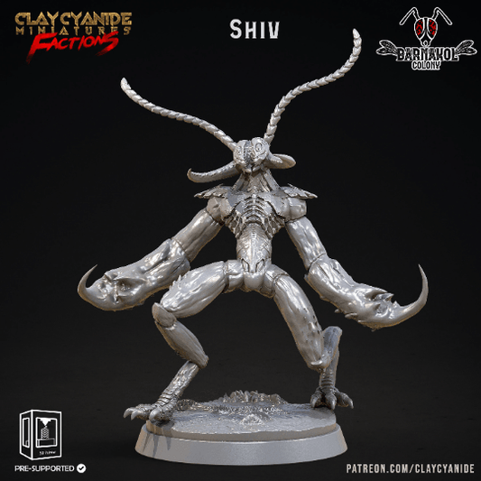 Shiv Flying Hive-Mind Insectoid Miniature | 32mm Scale Barnakol Collection - Clay Cyanide - Plague Miniatures shop for DnD Miniatures