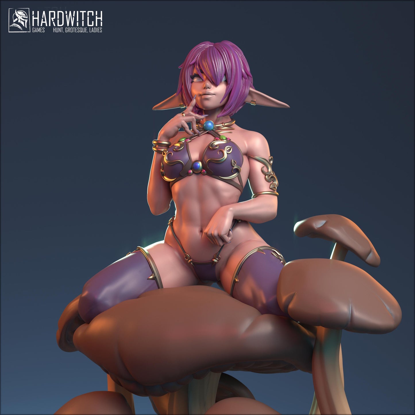 Sibari, Enchanted Mushroom Fairy Bikini and NSFW Nude Option | Bewitching Fey Miniature | 32mm or 75mm - Plague Miniatures