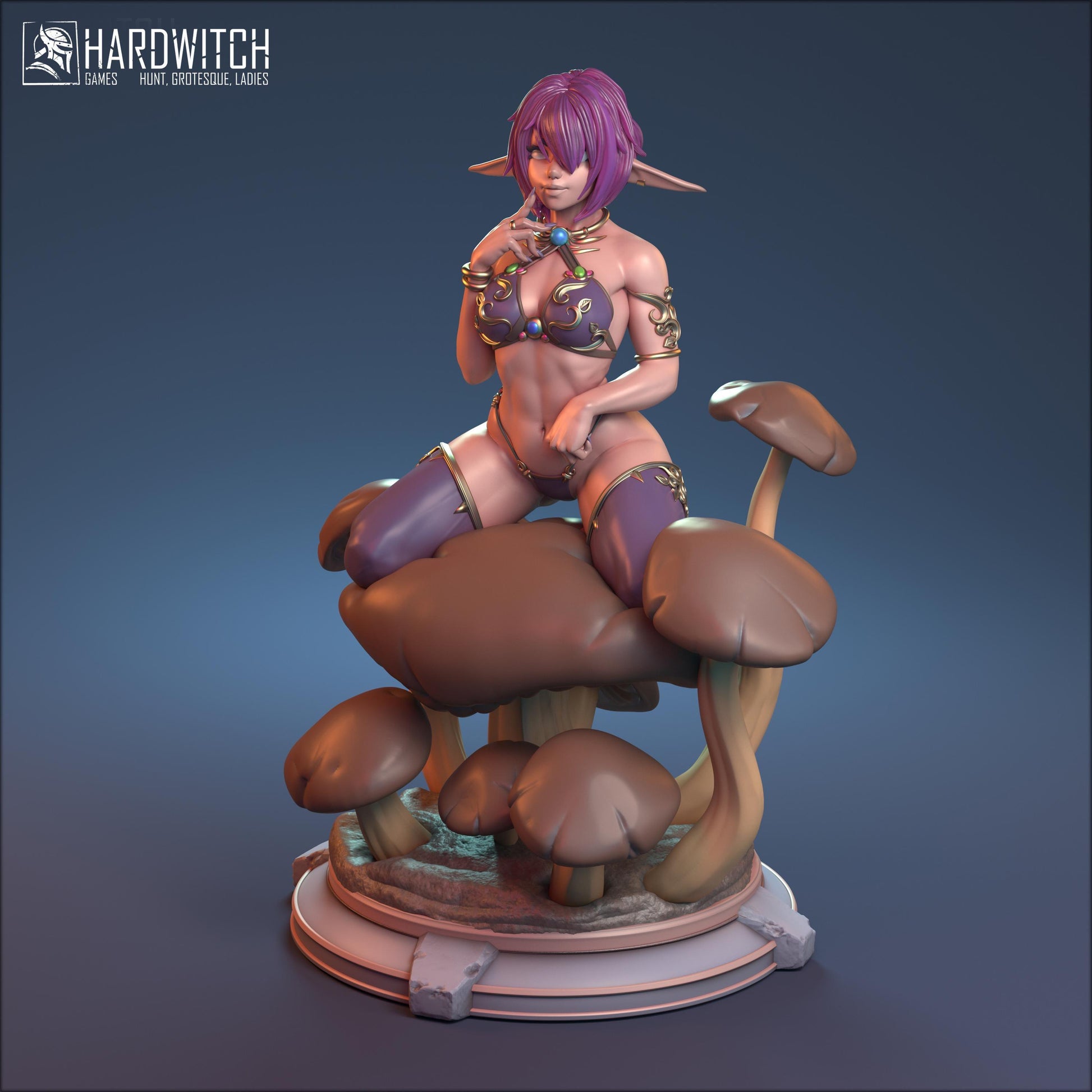 Sibari, Enchanted Mushroom Fairy Bikini and NSFW Nude Option | Bewitching Fey Miniature | 32mm or 75mm - Plague Miniatures