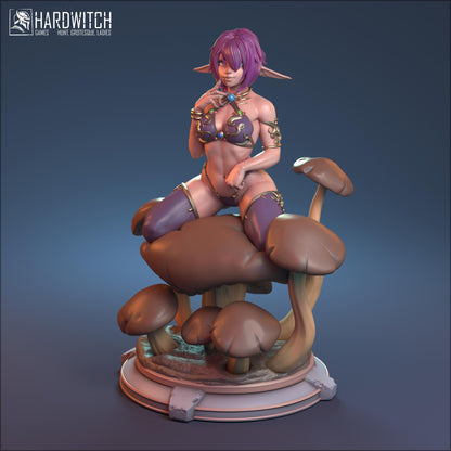 Sibari, Enchanted Mushroom Fairy Bikini and NSFW Nude Option | Bewitching Fey Miniature | 32mm or 75mm - Plague Miniatures