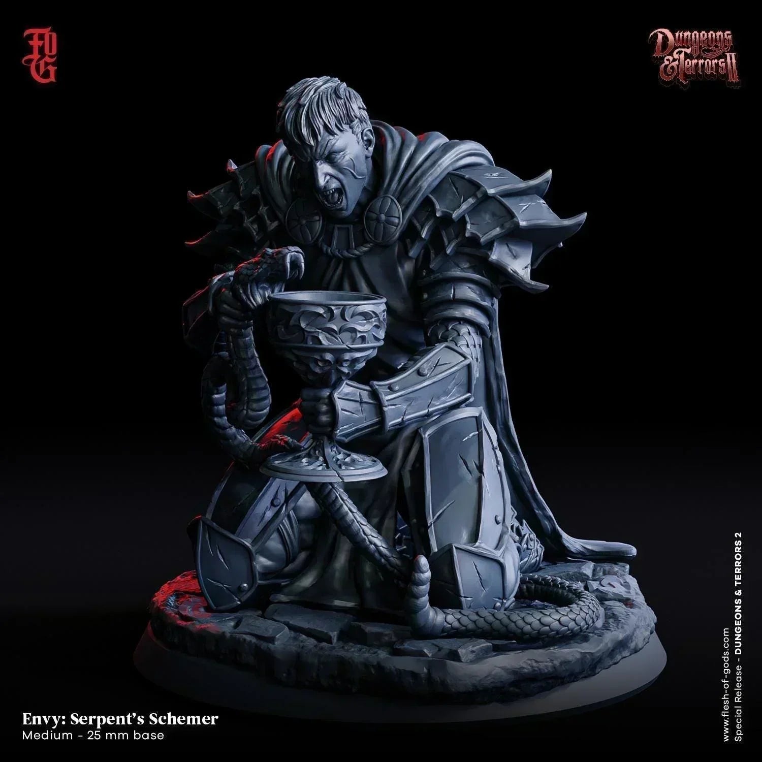 Sin - Envy: Serpent’s Schemer Miniature | Jealous Phantom | 32mm Scale - Plague Miniatures