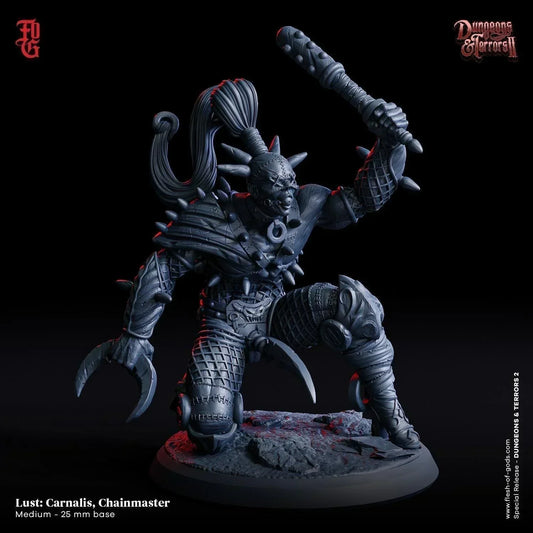 Sin - Lust: Carnalis the Chainmaster Miniature | Sinister Manipulator | 32mm Scale - Plague Miniatures