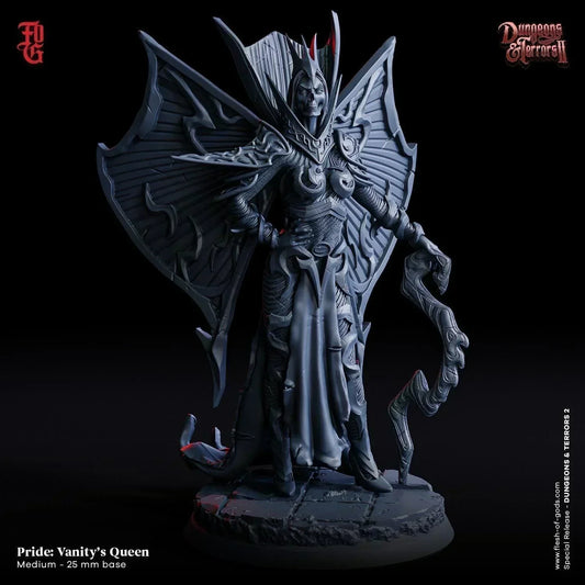 Sin - Pride: Vanity’s Queen Miniature | Narcissistic Ruler | 32mm Scale - Plague Miniatures
