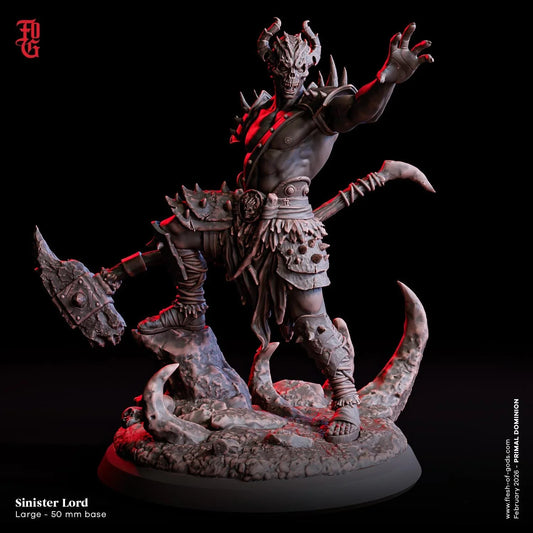 Sinister Lord Miniature | Undead Reaper Dark Tyrant Figurine | 50mm Base - Plague Miniatures
