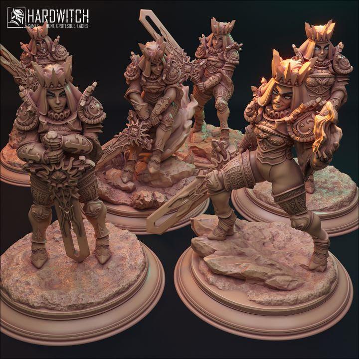Sisters of the Night, Royal Warriors in Silk and Steel | Battle-Ready Female Miniatures | 32mm Scale - Plague Miniatures