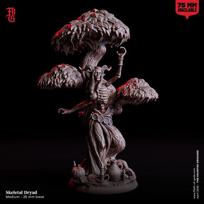 Skeletal Dryad Miniature | Undead Forest Spirit Nature Aberration Figurine | 32mm Scale or 75mm Scale - Plague Miniatures