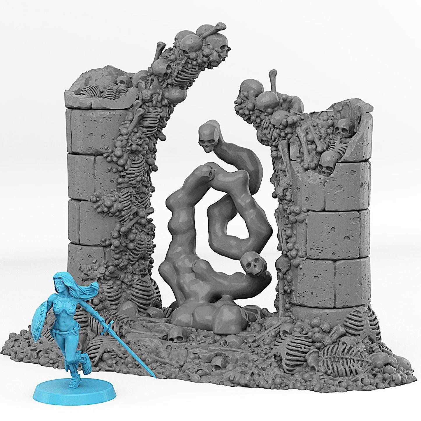 Skeleton Portal Miniature | Spirit Effect Dungeon Ruin Terrain Prop | 28mm or 32mm Scale - Plague Miniatures