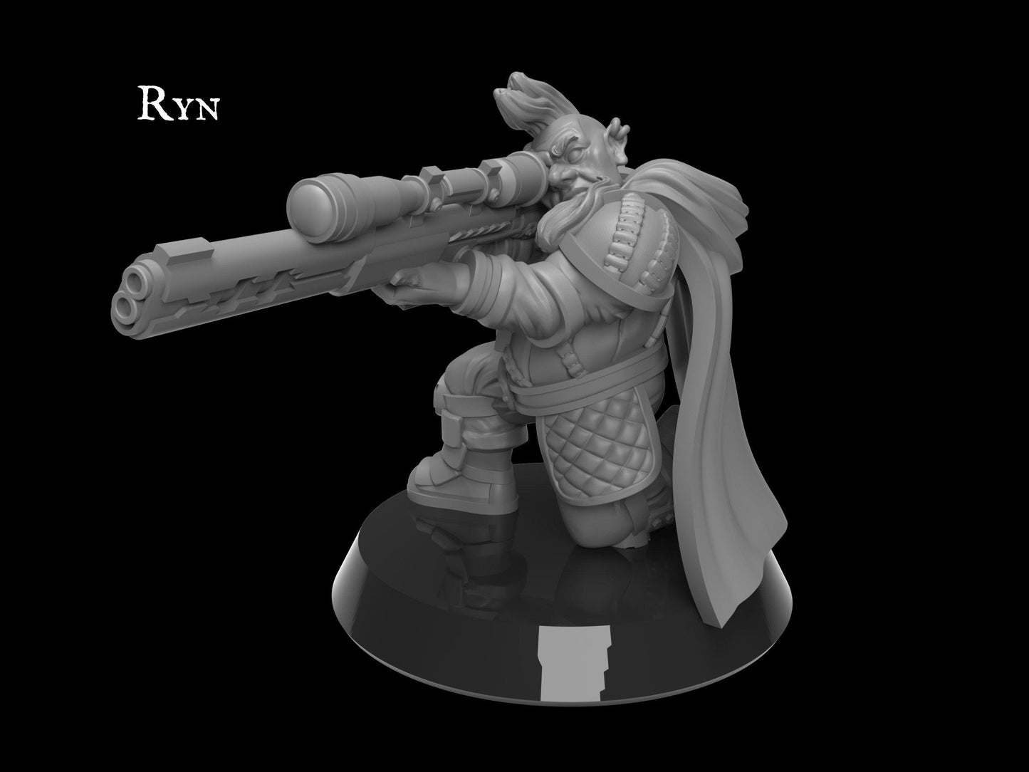 Sniper Ryn, Punk Dwarf Sniper Miniature | Galactic Sniper Squad Member - Plague Miniatures