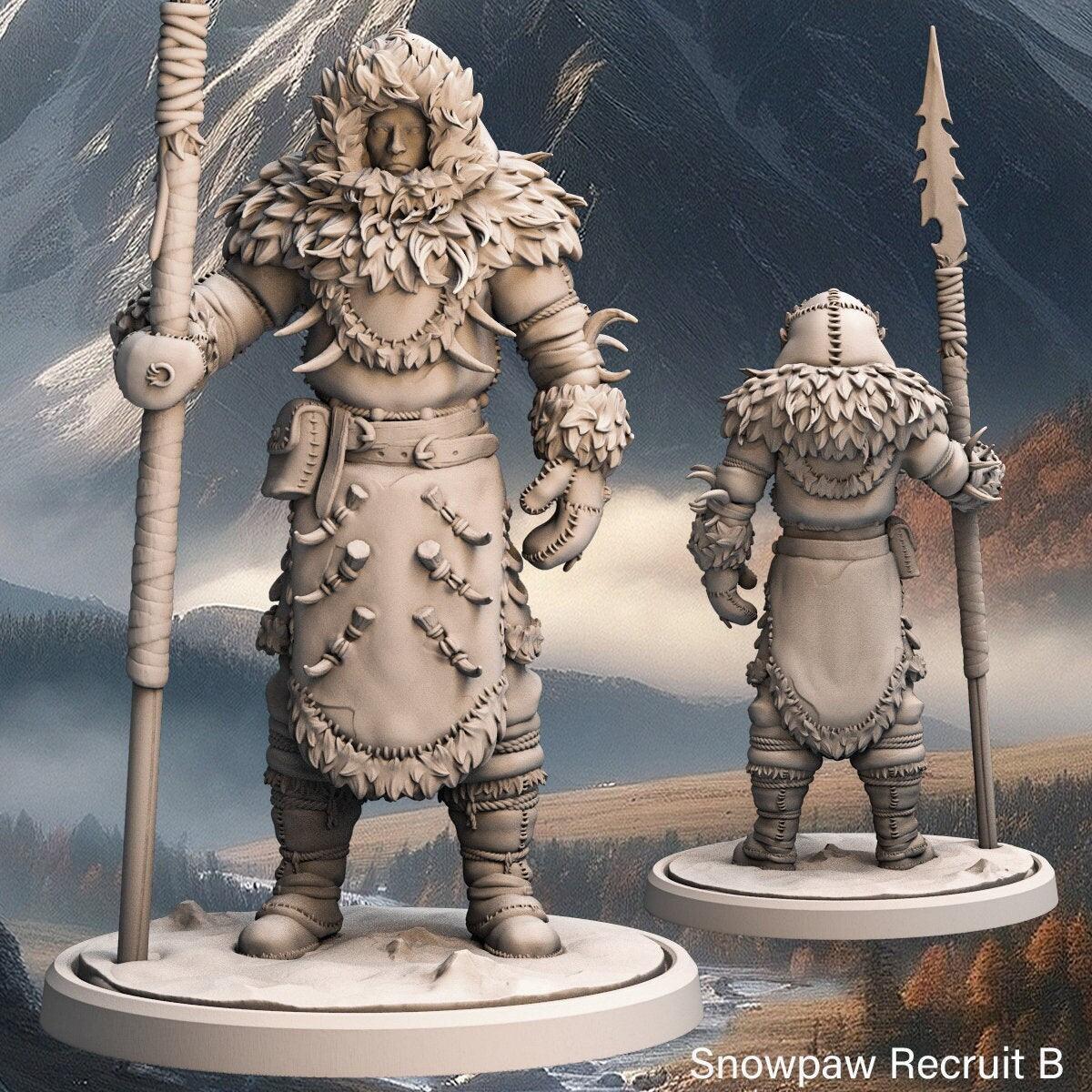 Snowpaw Recruit Miniature | Inuit Hunter NPC Figure | 32mm Scale - Plague Miniatures