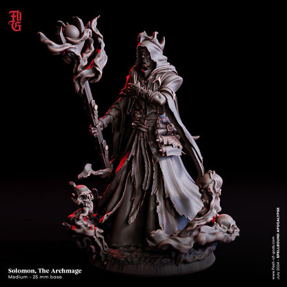 Solomon, Archmage Miniature | Wise Wizard Spellcaster Figurine| 32mm Scale - Plague Miniatures