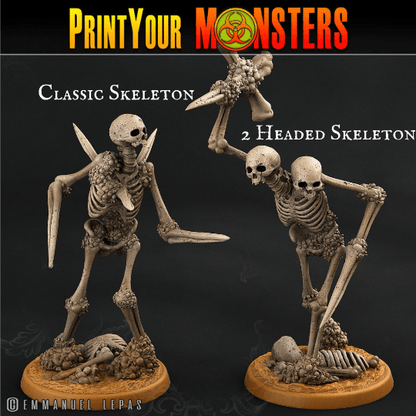 Spike Head Skeleton Miniature for D&D | Tabletop Gaming Figurines - Plague Miniatures