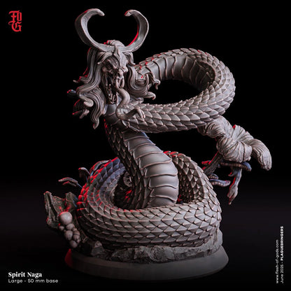 Spirit Naga | Aquatic Serpent Monstrosity Miniature | 50mm Base - Plague Miniatures