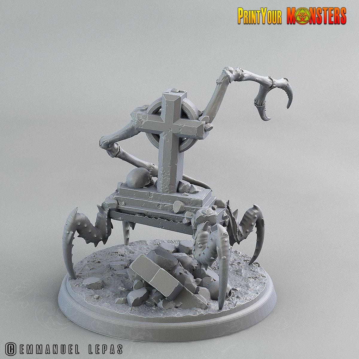 Spooky Graveyard Spider Miniature | Perfect Halloween Tabletop Gaming Terrain | 50mm Base - Plague Miniatures