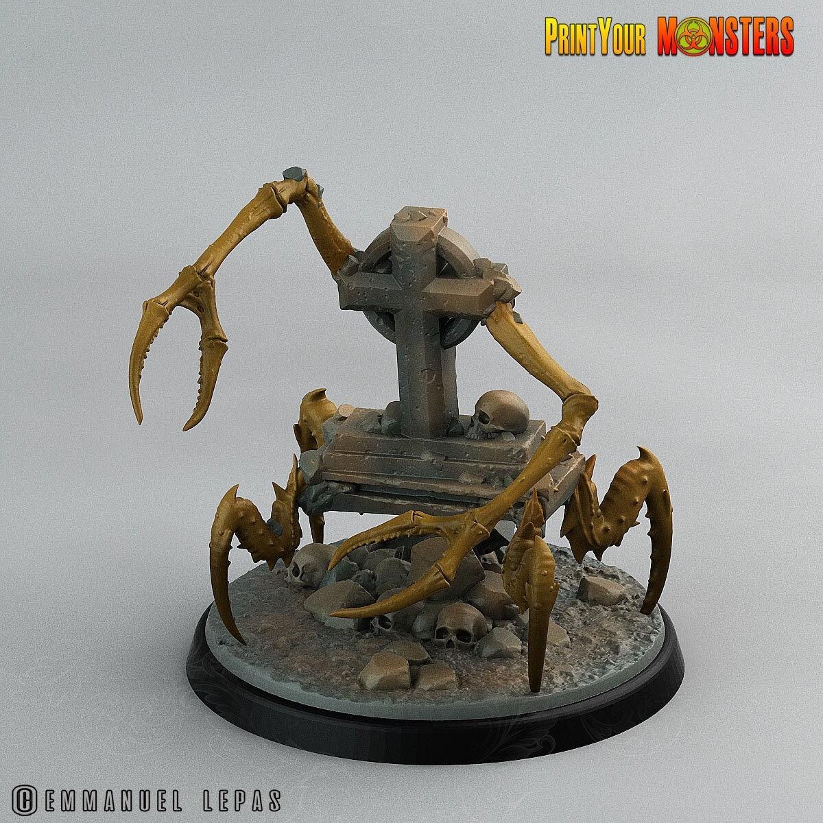 Spooky Graveyard Spider Miniature | Perfect Halloween Tabletop Gaming Terrain | 50mm Base - Plague Miniatures