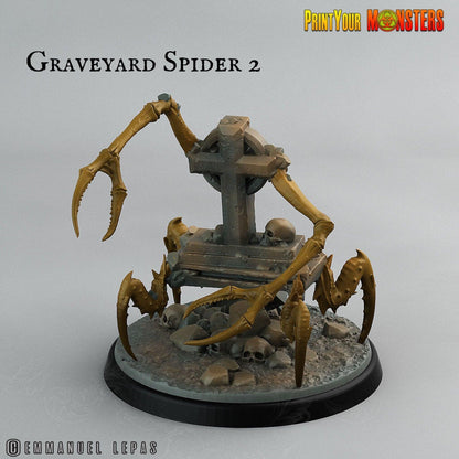 Spooky Graveyard Spider Miniature | Perfect Halloween Tabletop Gaming Terrain | 50mm Base - Plague Miniatures