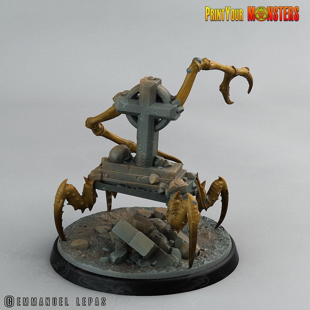 Spooky Graveyard Spider Miniature | Perfect Halloween Tabletop Gaming Terrain | 50mm Base - Plague Miniatures