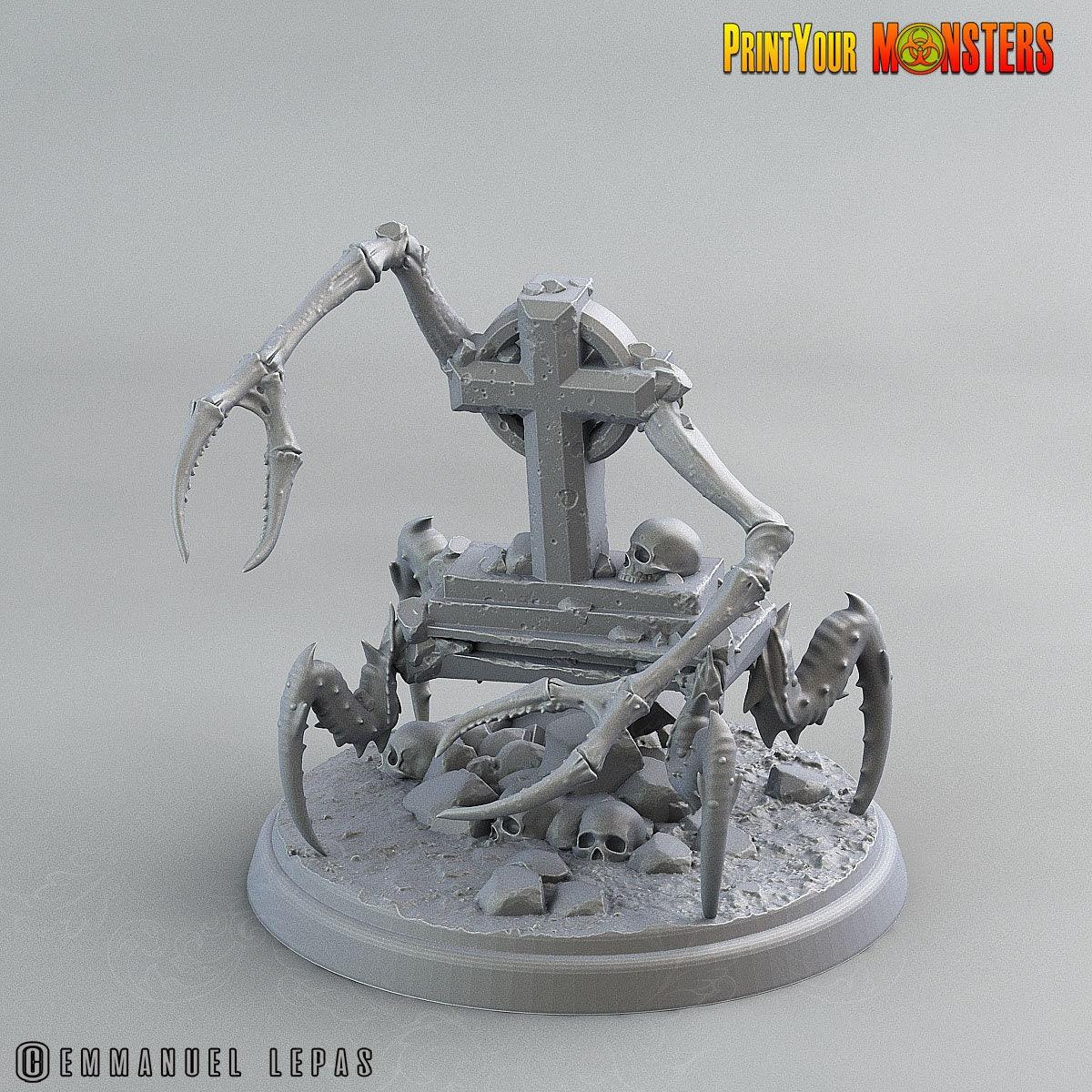 Spooky Graveyard Spider Miniature | Perfect Halloween Tabletop Gaming Terrain | 50mm Base - Plague Miniatures