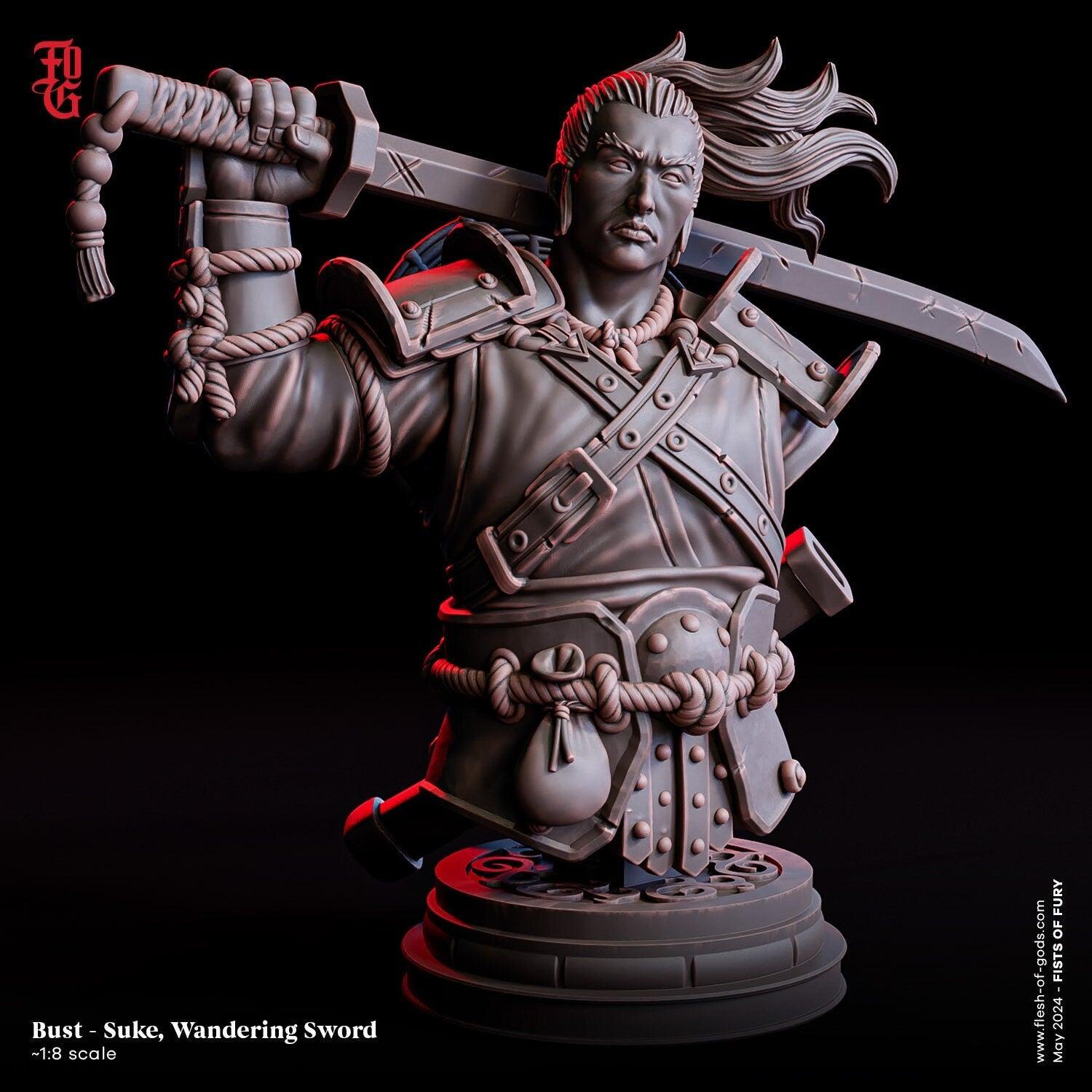 Suke, The Wandering Sword NPC Bust Statue - Plague Miniatures