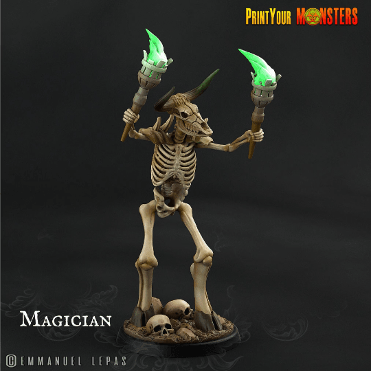 Sword Attack Skeletal Minotaur Miniature | Undead Warrior DnD Figurine - Plague Miniatures