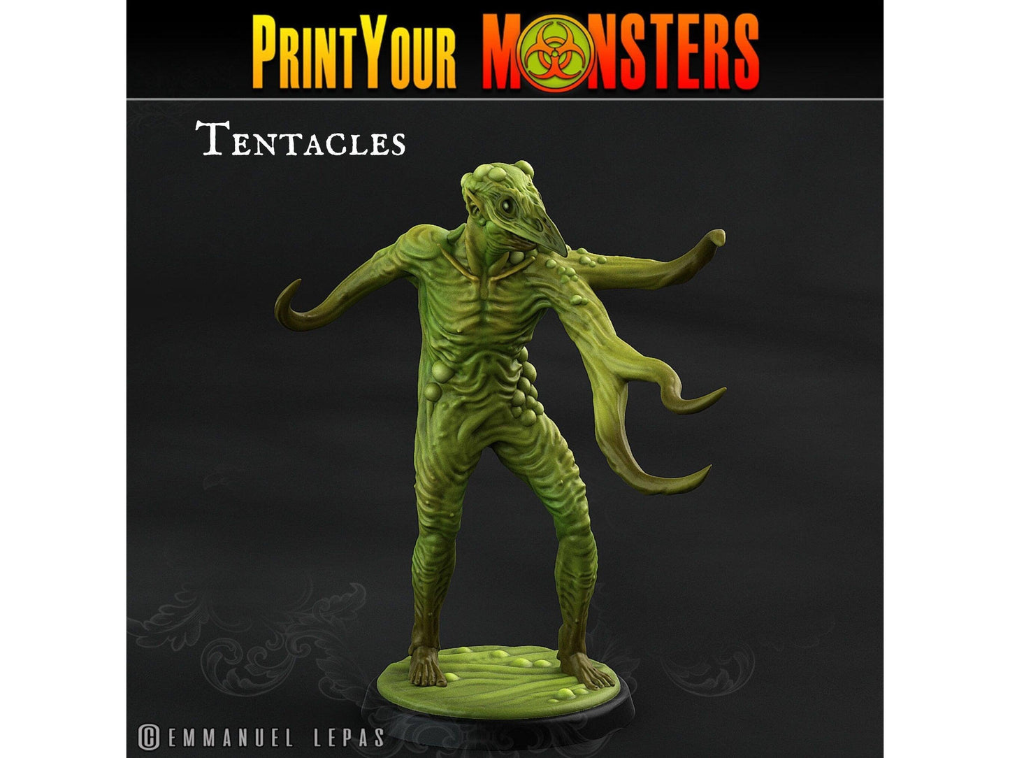 Tentacles Plagueman Attack Miniature | Horror Aberration for Dungeons and Dragons - Plague Miniatures