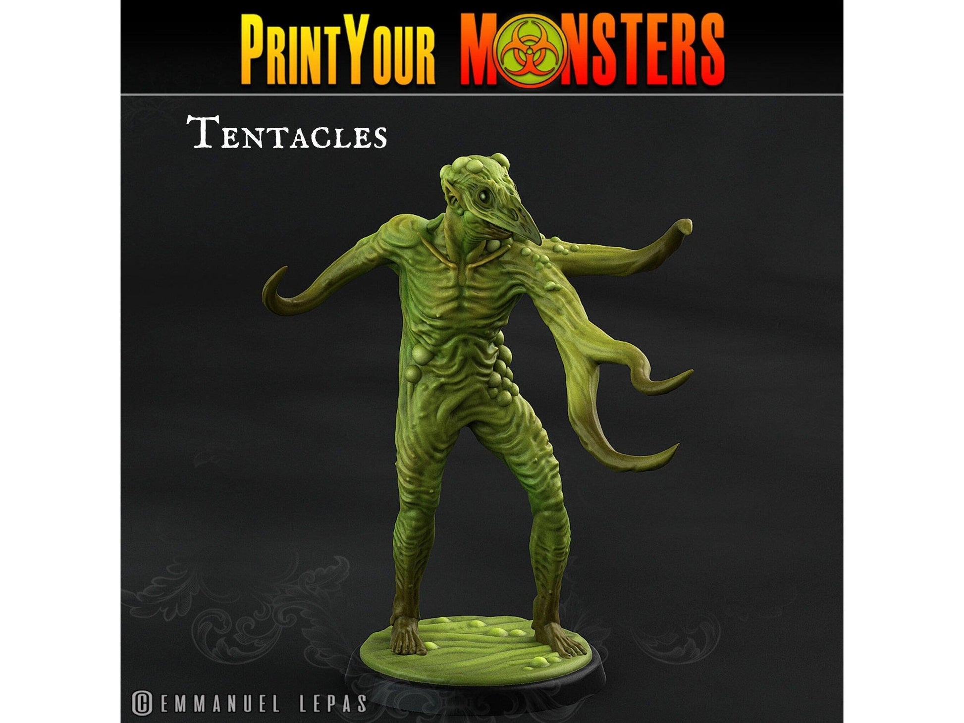 Tentacles Plagueman Attack Miniature | Horror Aberration for Dungeons and Dragons - Plague Miniatures