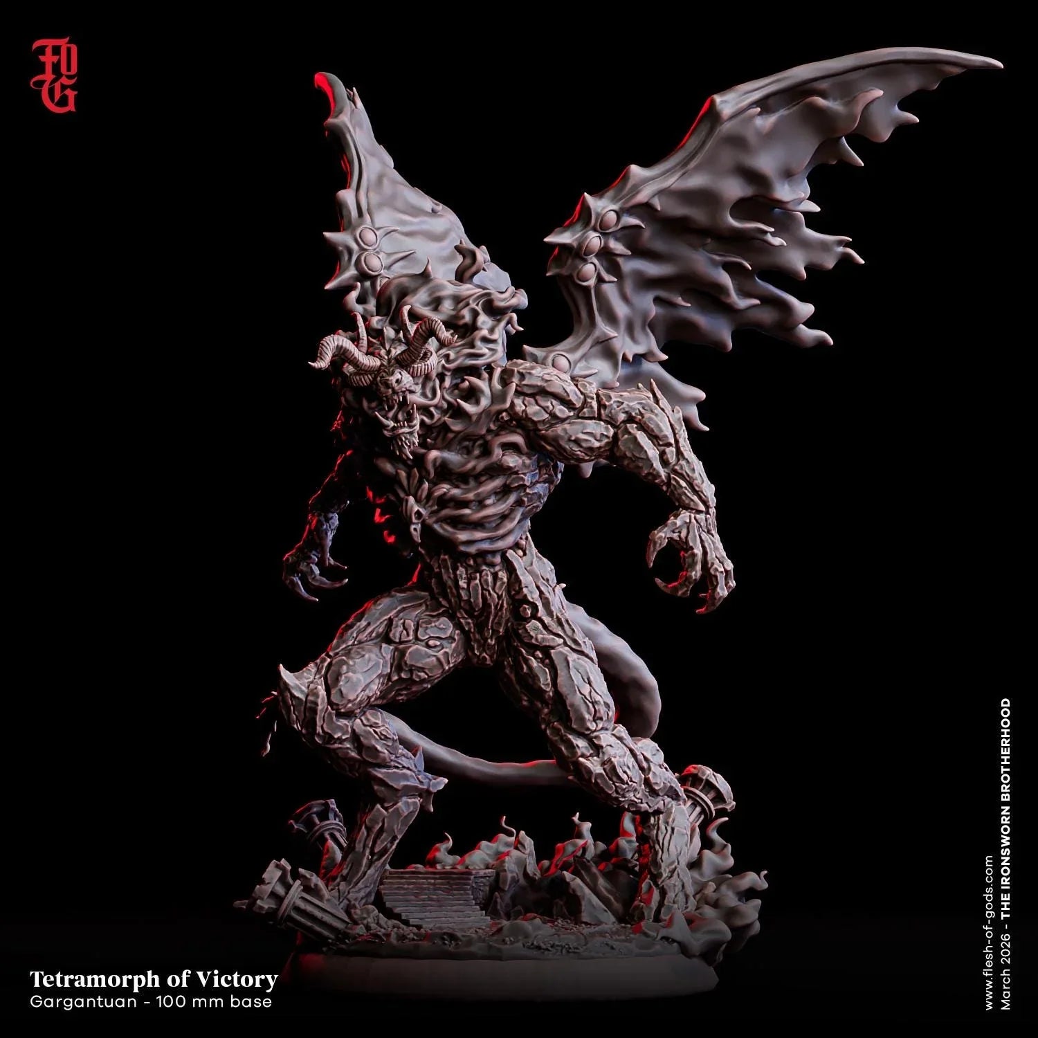 Tetramorph of Victory Miniature | Gargantuan Celestial Monstrosity Aberration Figurine | 100mm Base - Plague Miniatures