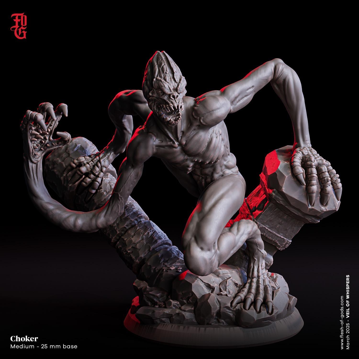 The Choker | Sinister Demon Aberration Monster Miniature | 32mm Scale - Plague Miniatures