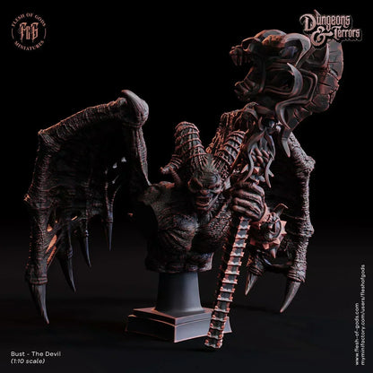 The Devil on Throne Miniature | Ruler of the Underworld Demon | 100mm Base - Plague Miniatures