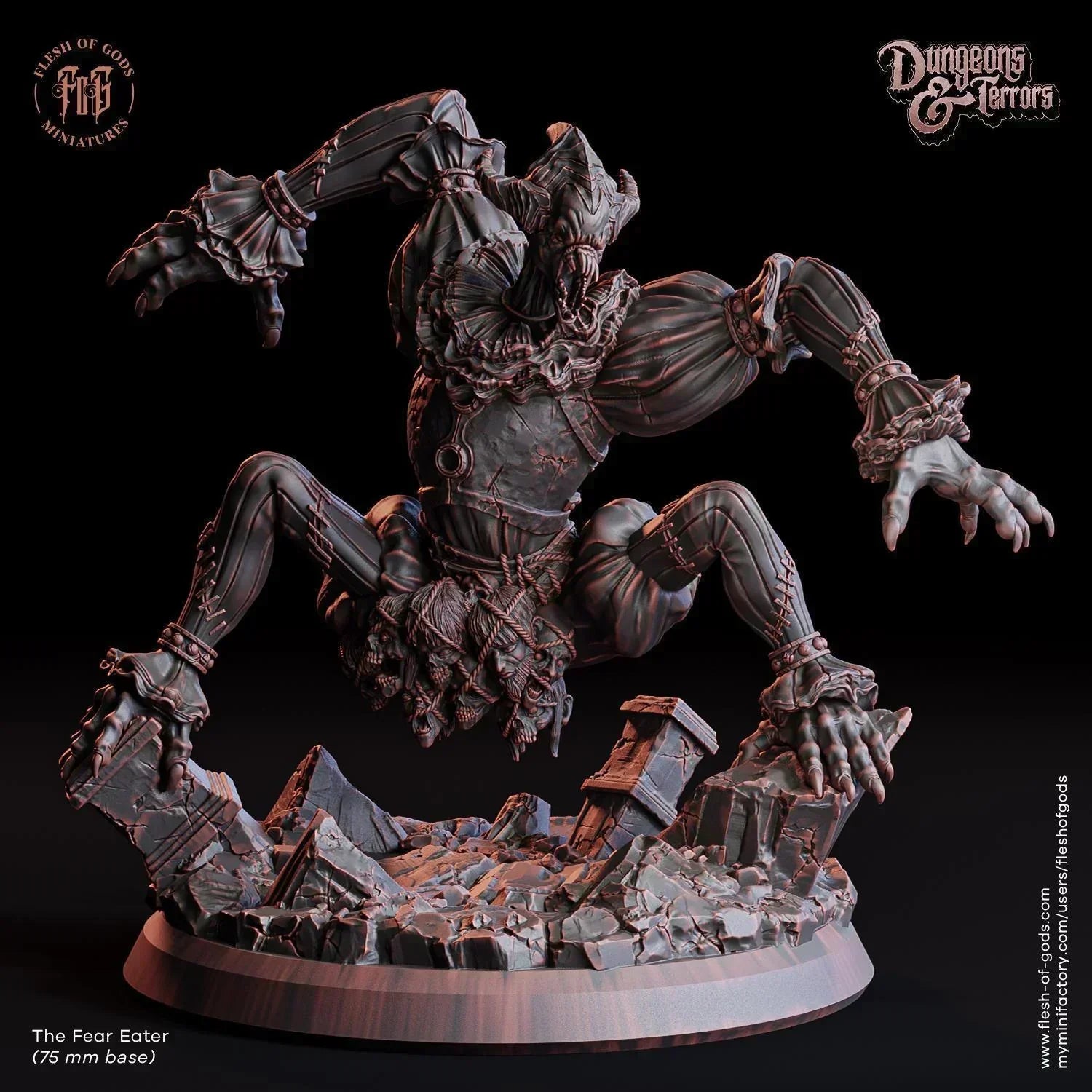 The Fear Eater Miniature | Clown Shapeshifter Monster | 75mm Base ...