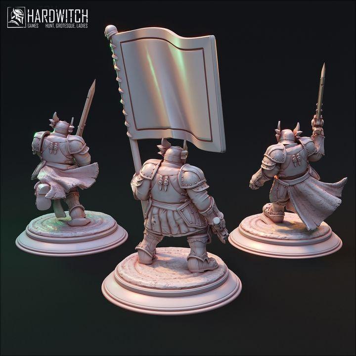 The Fist Squad, Unyielding Champions | Legendary Warrior Miniature Set | 32mm Scale - Plague Miniatures