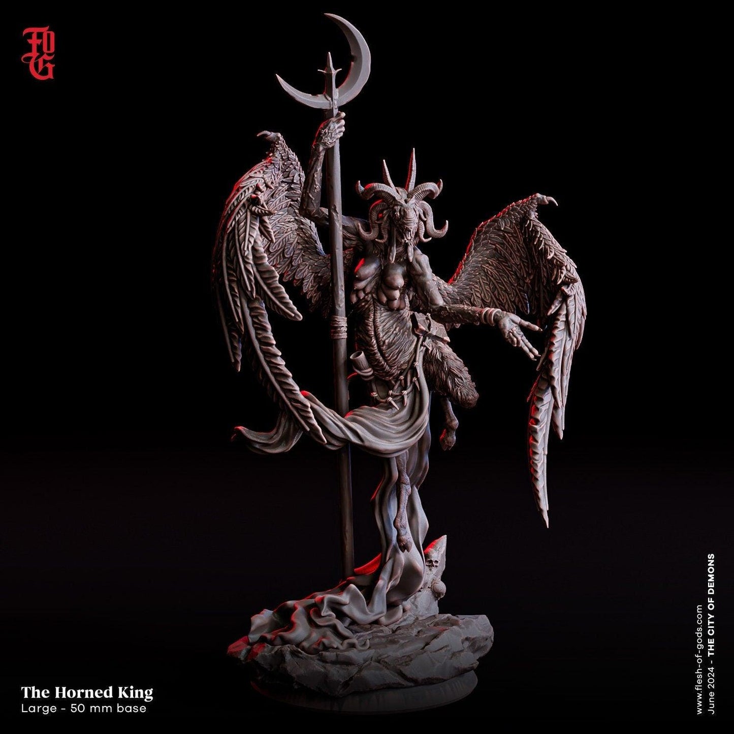 The Horned King Monster Miniature | Eldritch Horror for Tabletop RPGs | 50mm Base - Plague Miniatures