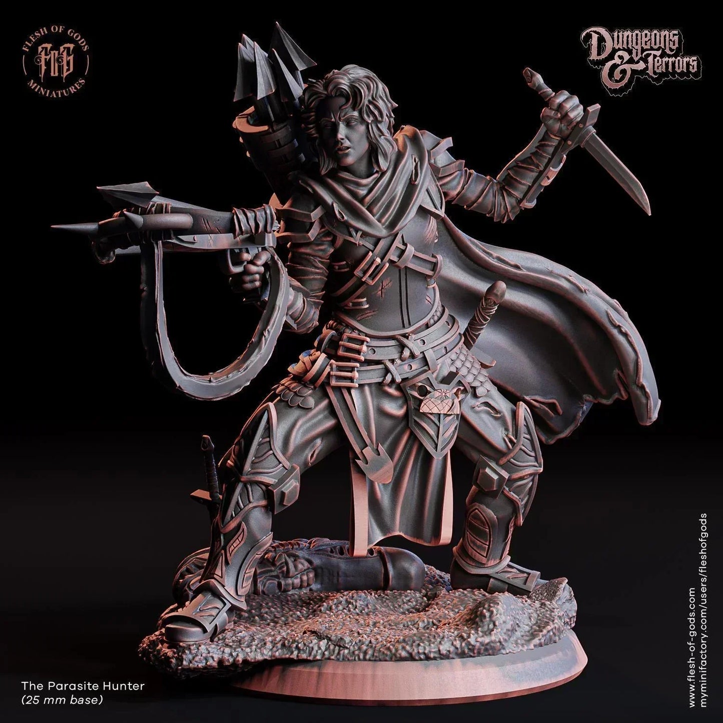 The Parasite Hunter Miniature | Sci-Fi Action Hero | 32mm Scale - Plague Miniatures