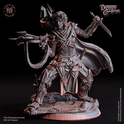 The Parasite Hunter Miniature | Sci-Fi Action Hero | 32mm Scale - Plague Miniatures