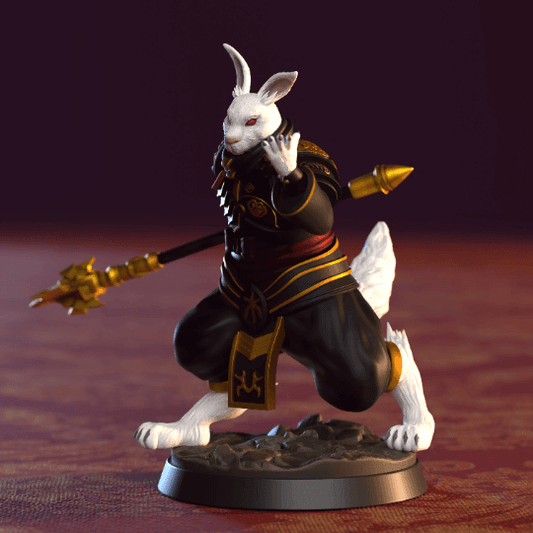 Thumper Harengon Miniature | Rabbitfolk Warrior Figurine for Tabletop Gaming | 32mm Scale - Plague Miniatures