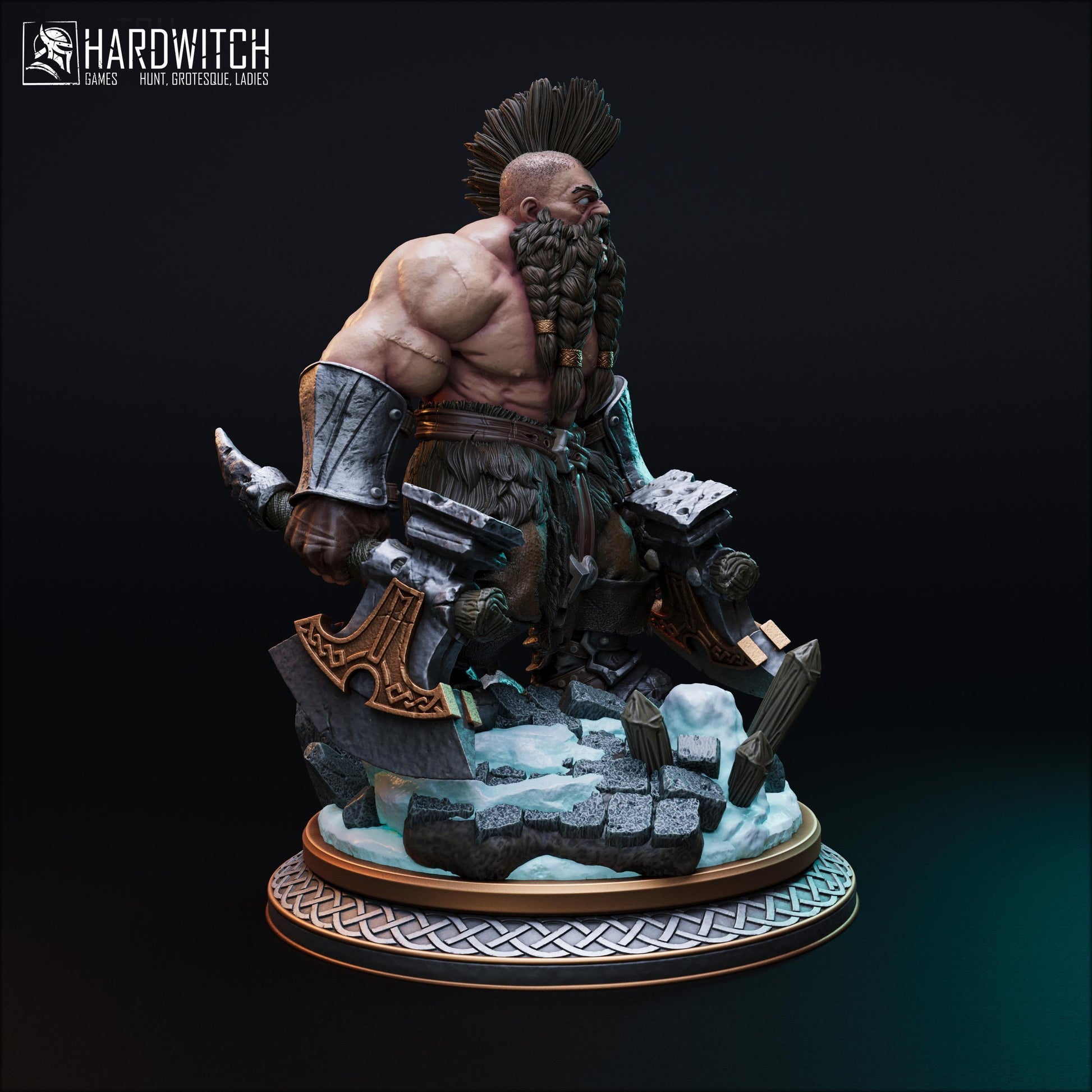 Tormalch Bergder, The Cursed Warlord | Savage Berserker Miniature | 32mm Scale or 75mm Scale - Plague Miniatures