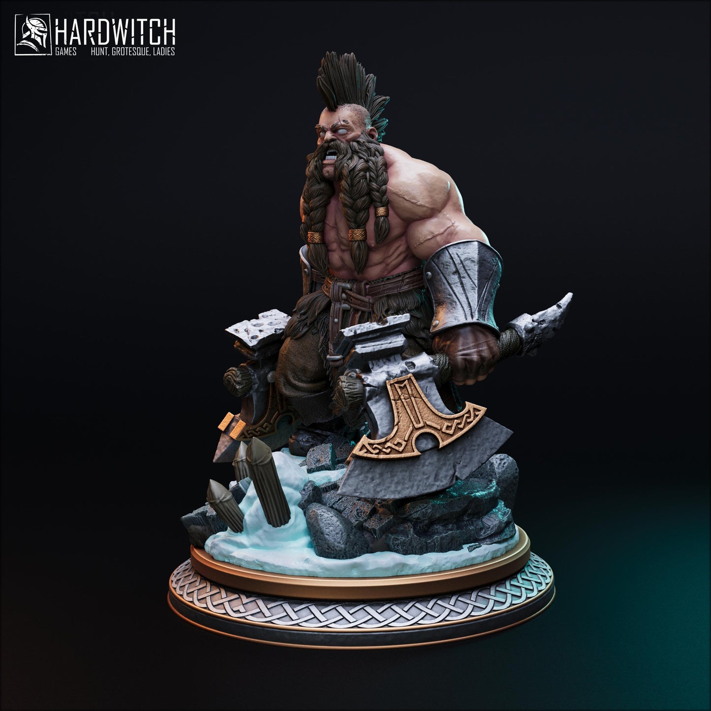 Tormalch Bergder, The Cursed Warlord | Savage Berserker Miniature | 32mm Scale or 75mm Scale - Plague Miniatures