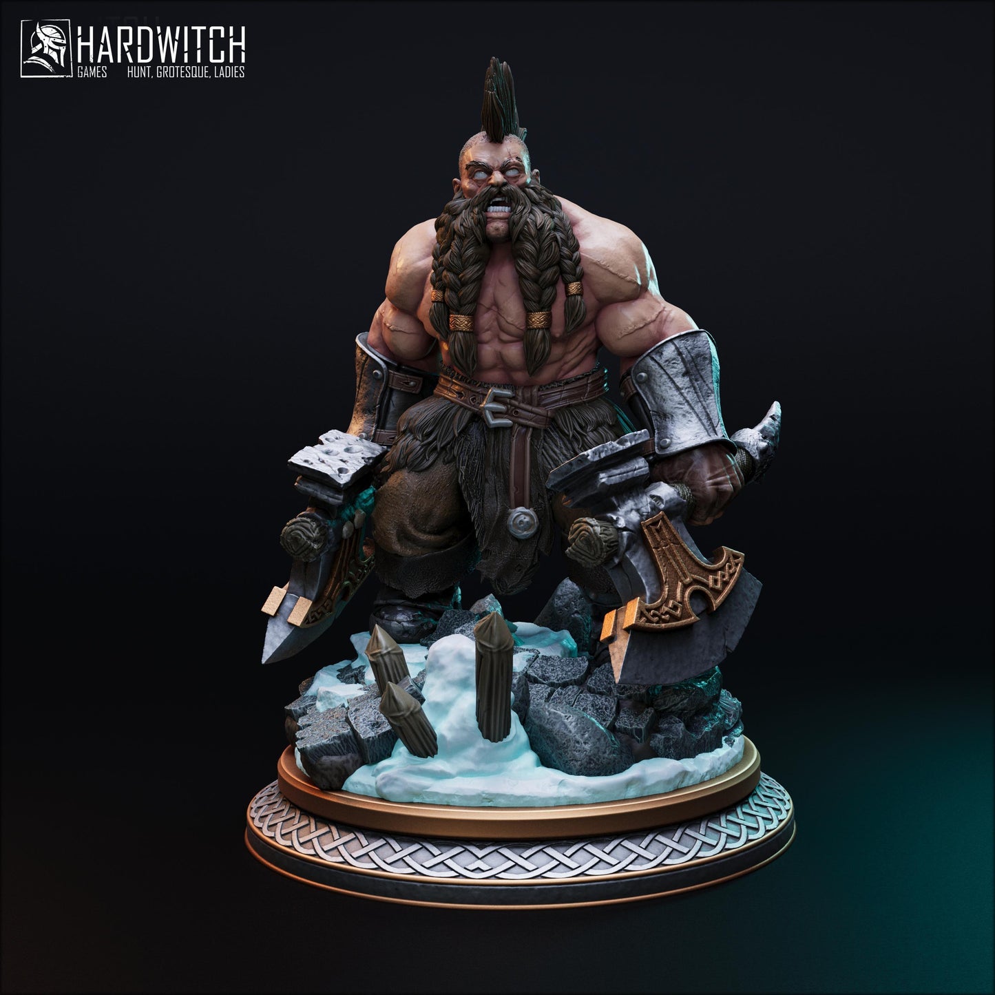 Tormalch Bergder, The Cursed Warlord | Savage Berserker Miniature | 32mm Scale or 75mm Scale - Plague Miniatures