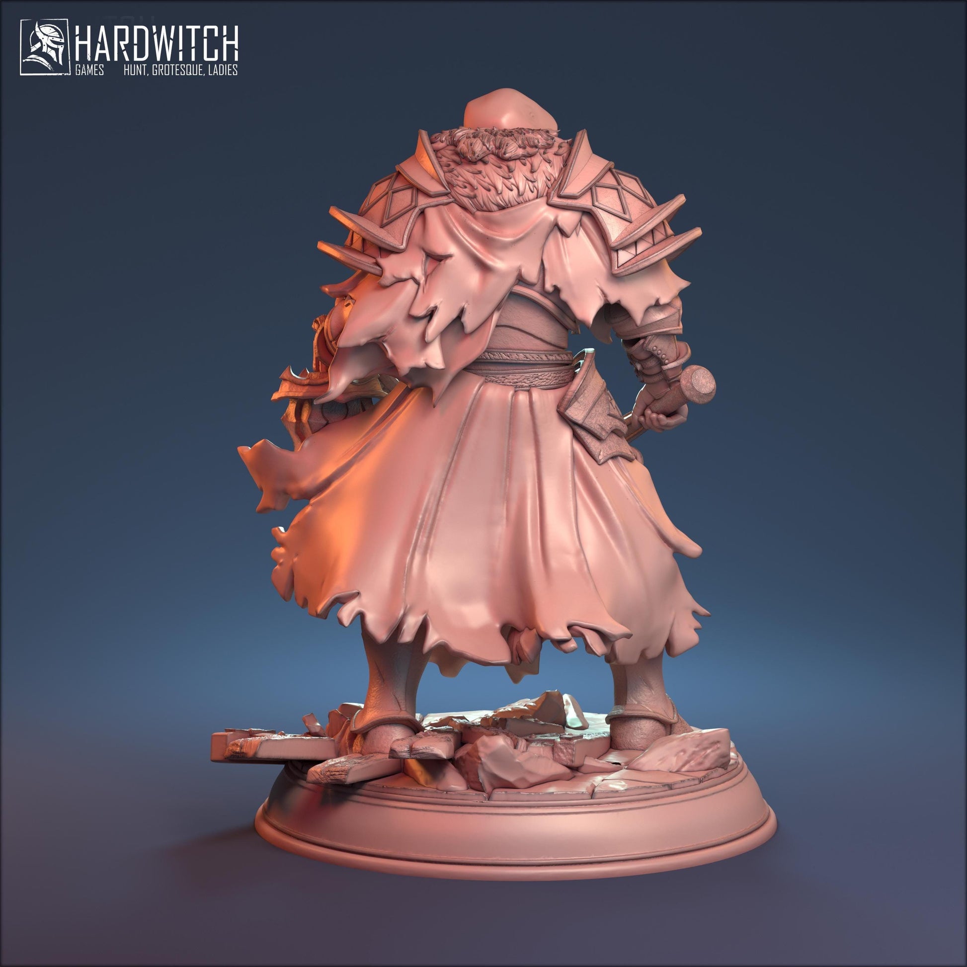 Trager, The Fallen Knight | Battle-Worn Mercenary Miniature | 32mm Scale or 75mm Scale - Plague Miniatures