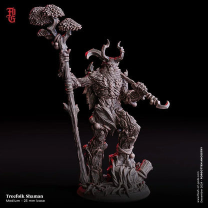 Treefolk Shaman Miniature | Ent Spellcaster NPC Figurine for Tabletop Games | 32mm Scale or 75mm Scale - Plague Miniatures