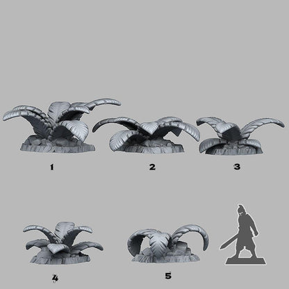 Tropical Island Plant Miniatures | Wargaming Terrain | 28mm or 32mm Scale - Plague Miniatures