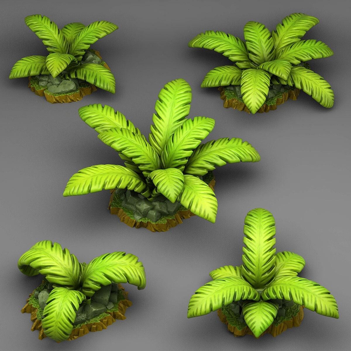 Tropical Island Plant Miniatures | Wargaming Terrain | 28mm or 32mm Scale - Plague Miniatures